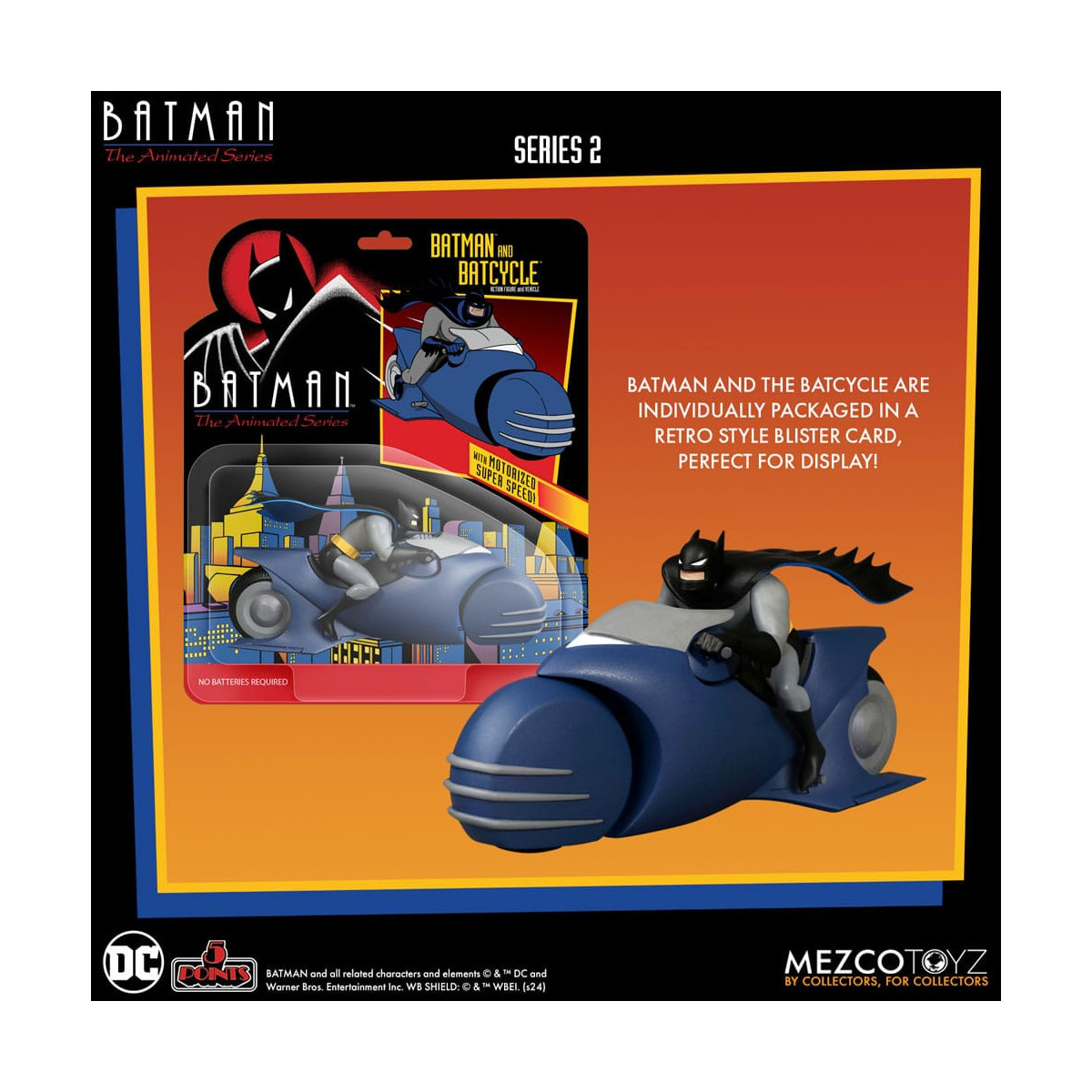 Mezco 5 Points - DC Comics Batman: The Animated Series - Batman & Batcycle - Serie 2