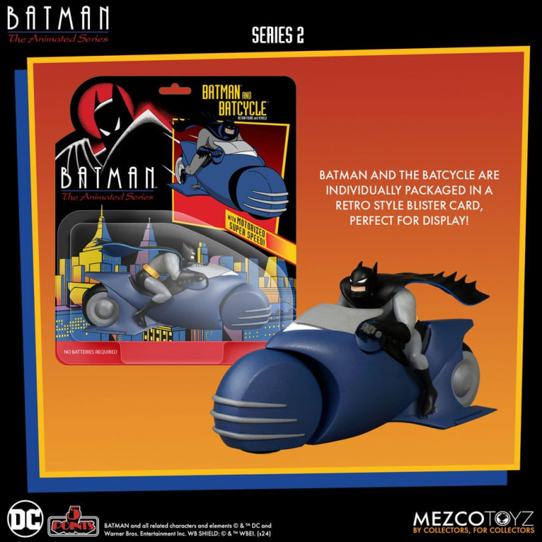 Mezco 5 Points - DC Comics Batman: The Animated Series - Batman & Batcycle - Serie 2