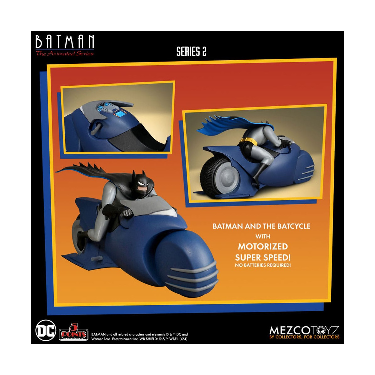 Mezco 5 Points - DC Comics Batman: The Animated Series - Batman & Batcycle - Serie 2