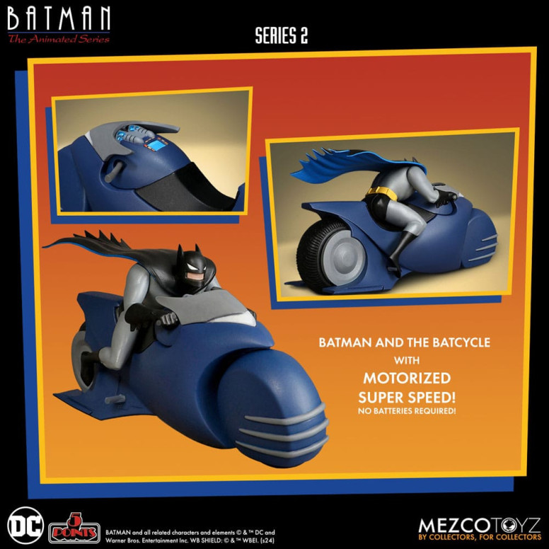 Mezco 5 Points - DC Comics Batman: The Animated Series - Batman & Batcycle - Serie 2