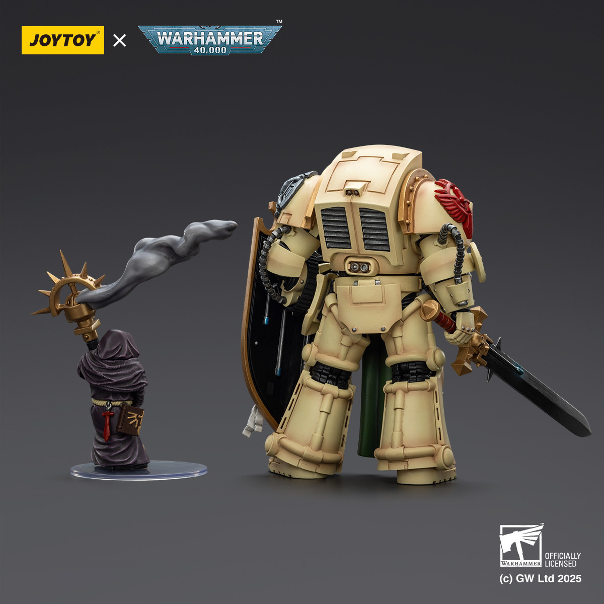 JoyToy Space Marines - Dark Angels - Deathwing Knight with Power Sword Storm Shield and Watcher in the Dark 1/18 - Warhammer 40k