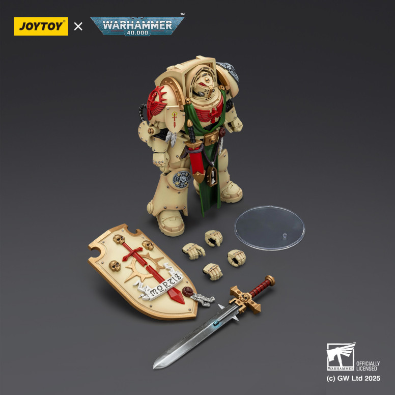 JoyToy Space Marines - Dark Angels - Deathwing Knight with Power Sword Storm and Shield 1/18 - Warhammer 40k
