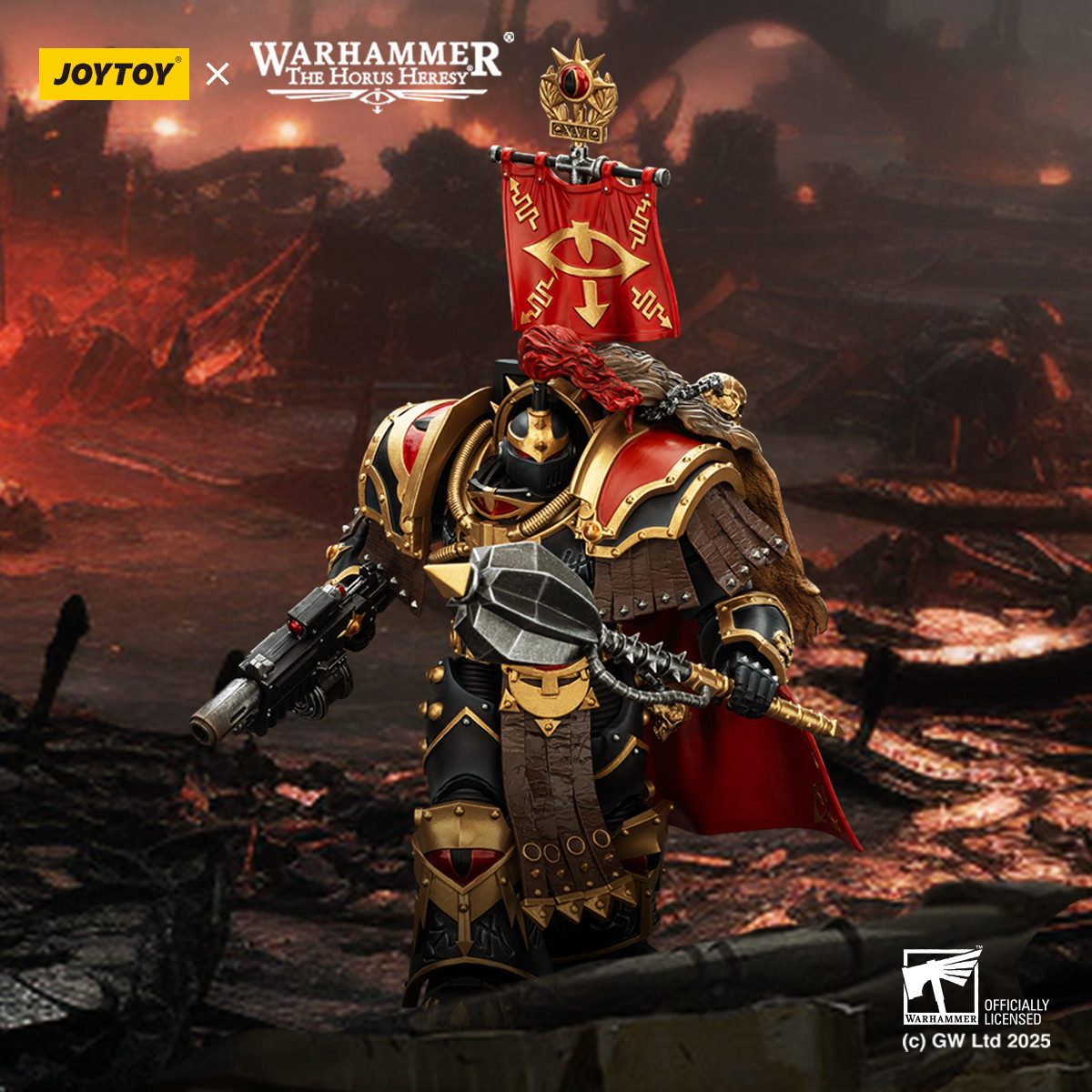 JoyToy Space Marines - Sons of Horus - Legion Cataphractii Praetor with Combi-Melta and Power Maul 1/18 - Warhammer 40K