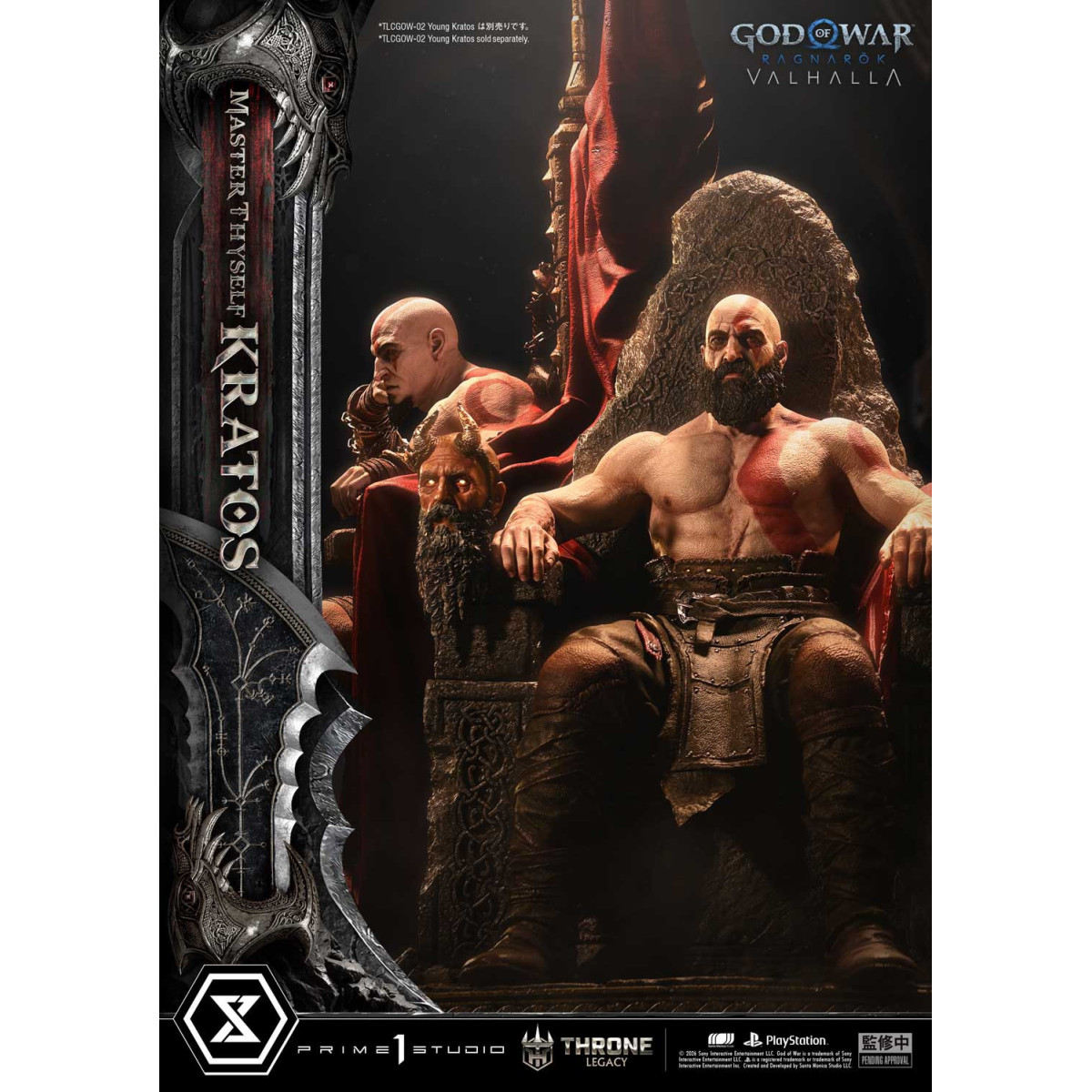 Prime 1 Studio - God of War: Ragnarok Valhalla - MASTER THYSELF KRATOS Bonus Version - Throne Legacy 1/3