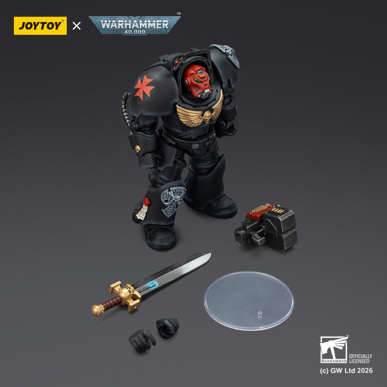 JoyToy Space Marines - Black Templars -The Terminator 1 with Power Sword and Storm Bolter 1/18 - Warhammer 40K