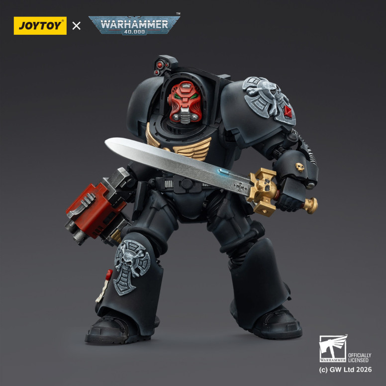 JoyToy Space Marines - Black Templars -The Terminator 1 with Power Sword and Storm Bolter 1/18 - Warhammer 40K
