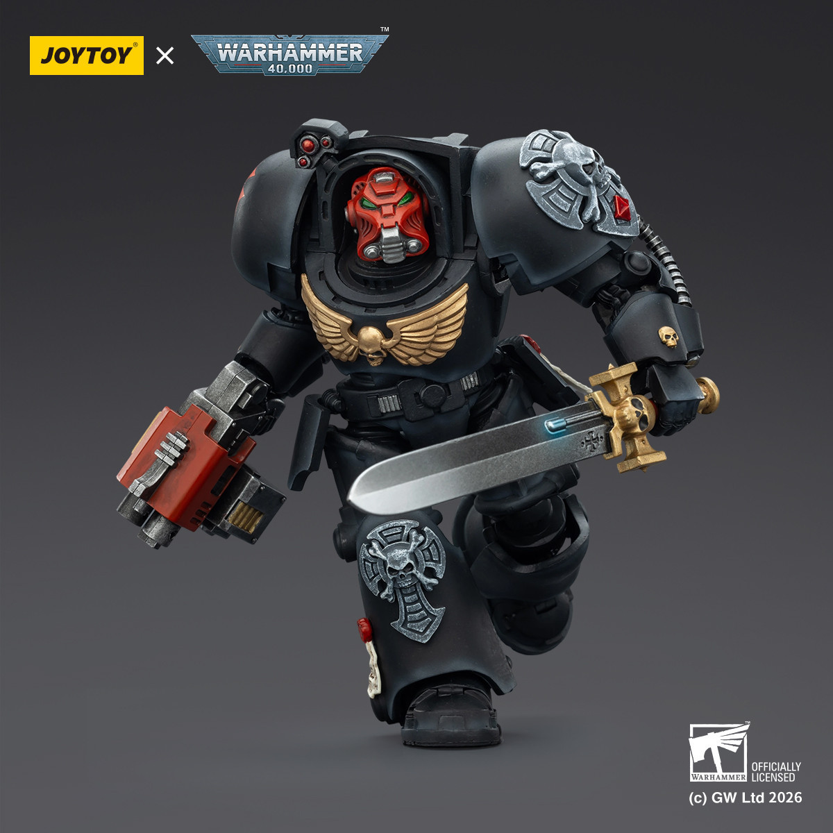 JoyToy Space Marines - Black Templars -The Terminator 1 with Power Sword and Storm Bolter 1/18 - Warhammer 40K