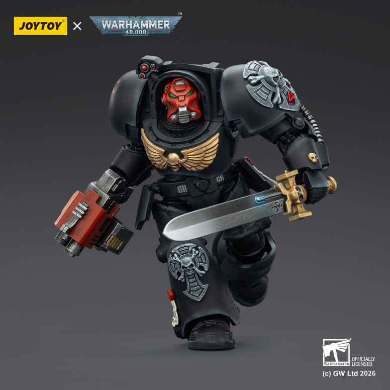 JoyToy Space Marines - Black Templars -The Terminator 1 with Power Sword and Storm Bolter 1/18 - Warhammer 40K