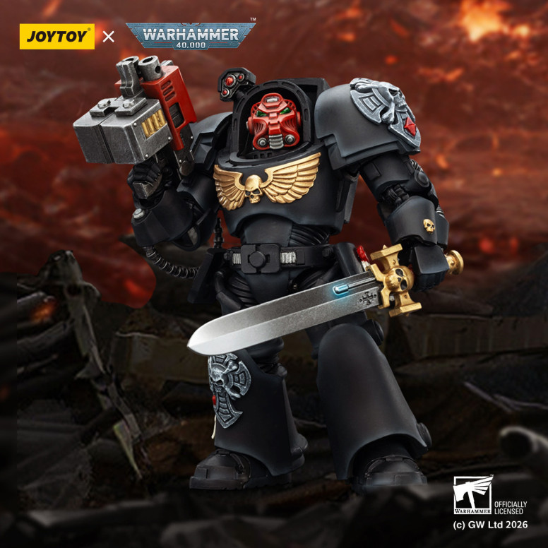 JoyToy Space Marines - Black Templars -The Terminator 1 with Power Sword and Storm Bolter 1/18 - Warhammer 40K
