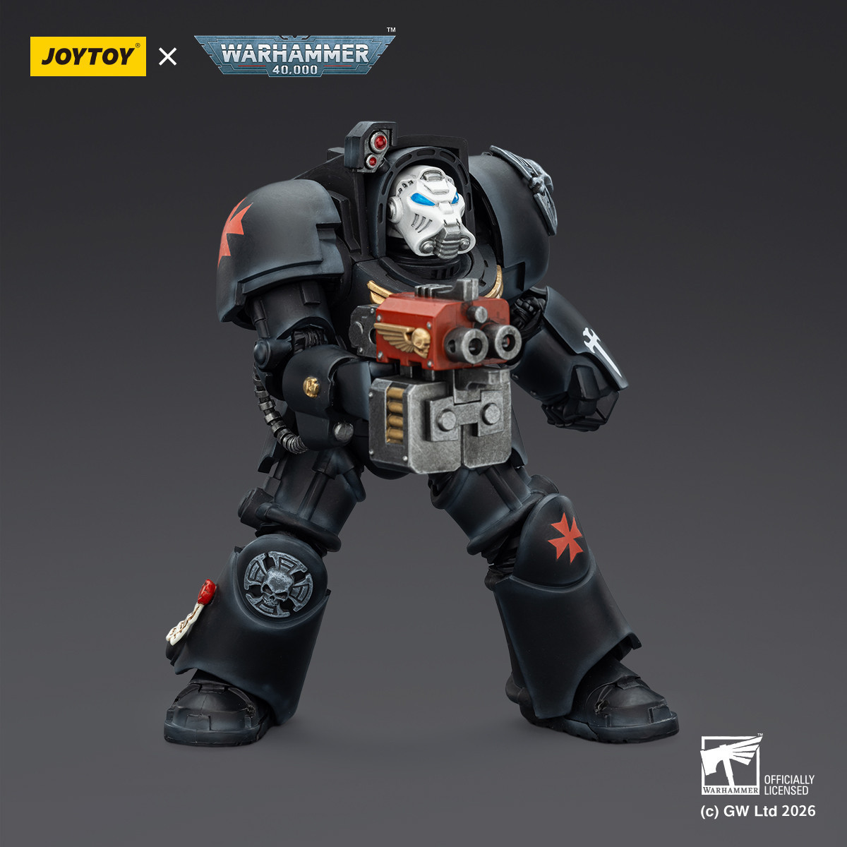 JoyToy Space Marines - Black Templars -The Terminator 2 with Power Fist and Storm Bolter 1/18 - Warhammer 40K