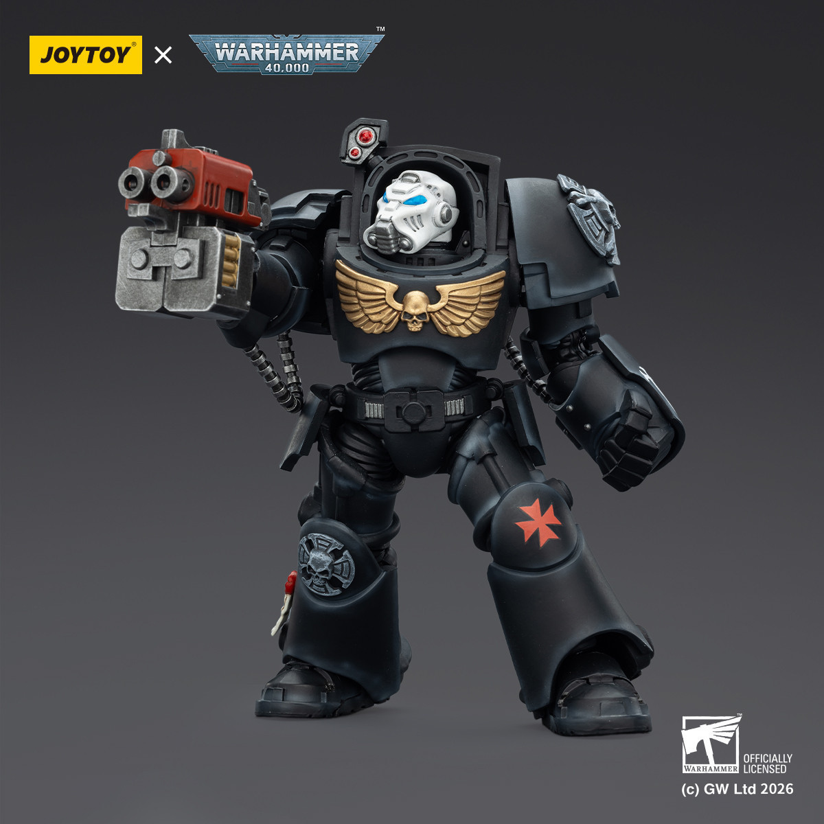JoyToy Space Marines - Black Templars -The Terminator 2 with Power Fist and Storm Bolter 1/18 - Warhammer 40K