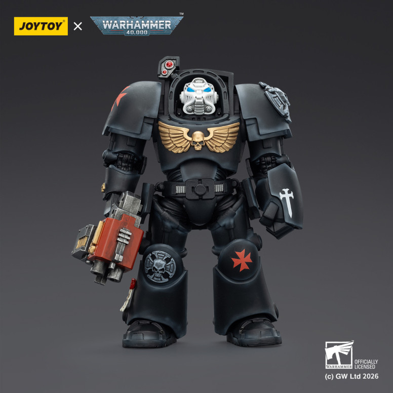 JoyToy Space Marines - Black Templars -The Terminator 2 with Power Fist and Storm Bolter 1/18 - Warhammer 40K