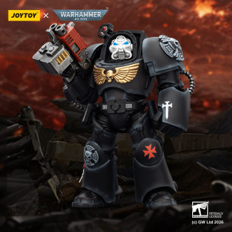 JoyToy Space Marines - Black Templars -The Terminator 2 with Power Fist and Storm Bolter 1/18 - Warhammer 40K