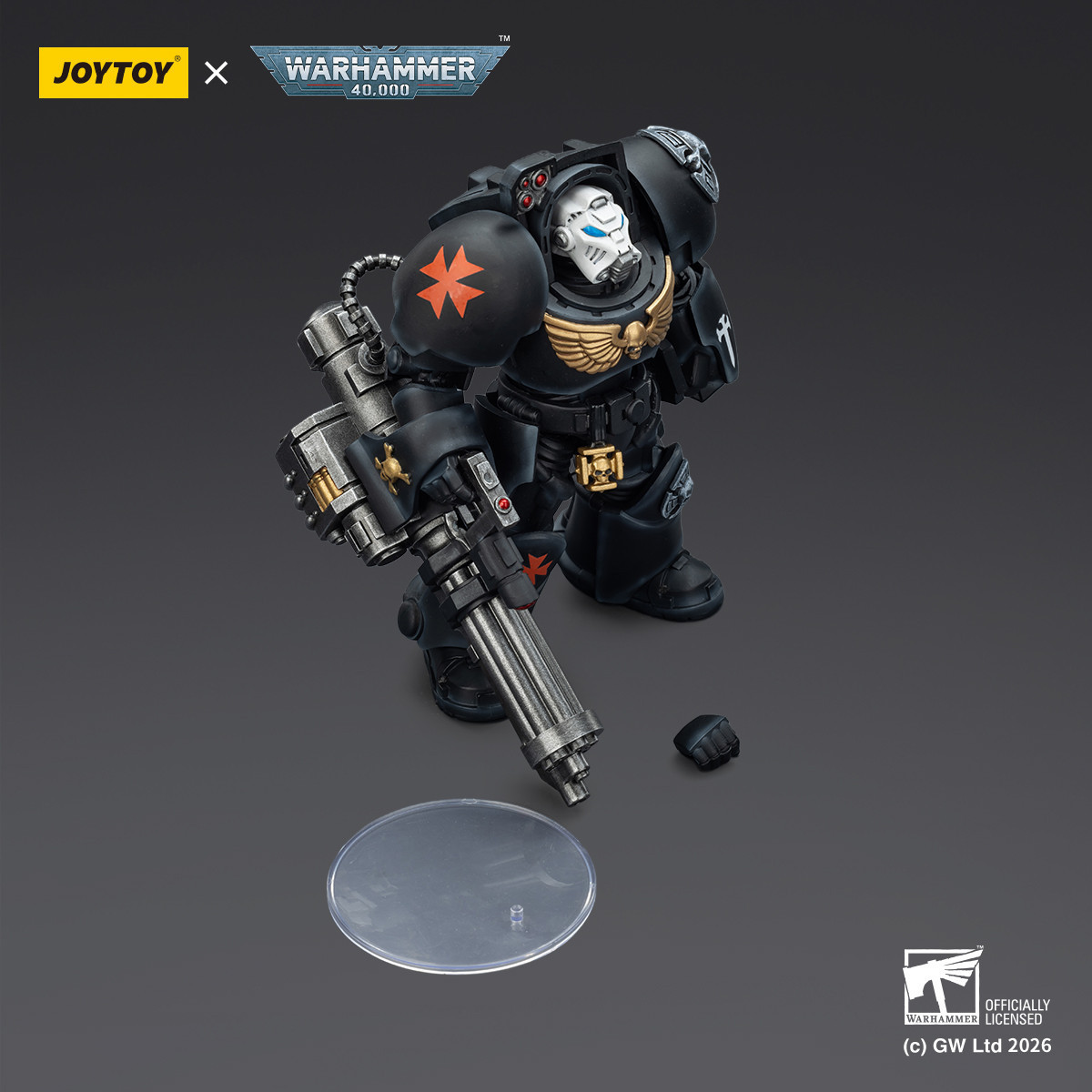 JoyToy Space Marines - Black Templars - The Terminator 3 with Power Fist and Assault Cannon 1/18 - Warhammer 40K