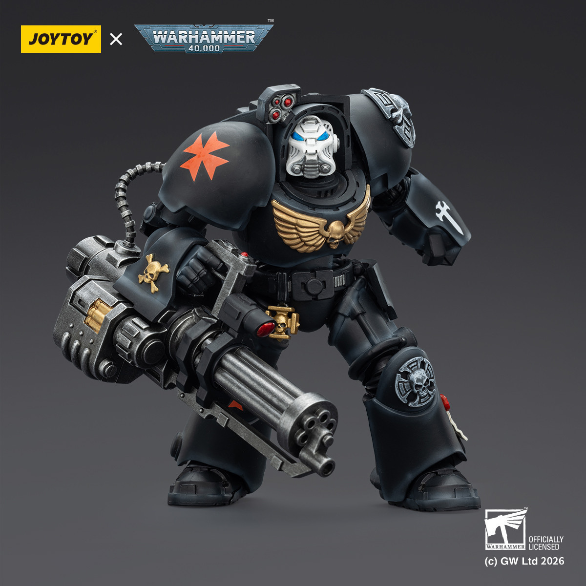 JoyToy Space Marines - Black Templars - The Terminator 3 with Power Fist and Assault Cannon 1/18 - Warhammer 40K