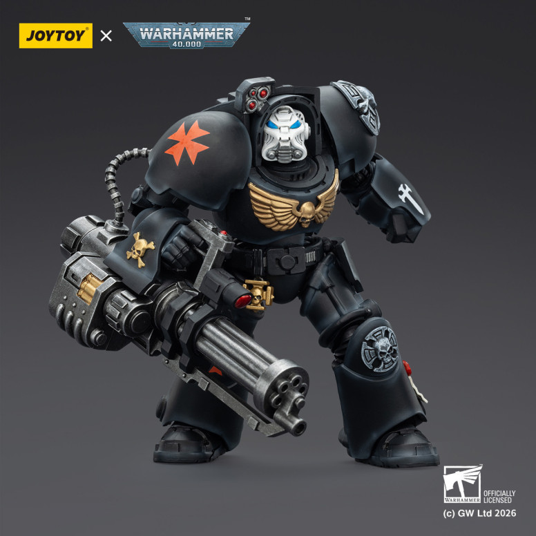 JoyToy Space Marines - Black Templars - The Terminator 3 with Power Fist and Assault Cannon 1/18 - Warhammer 40K