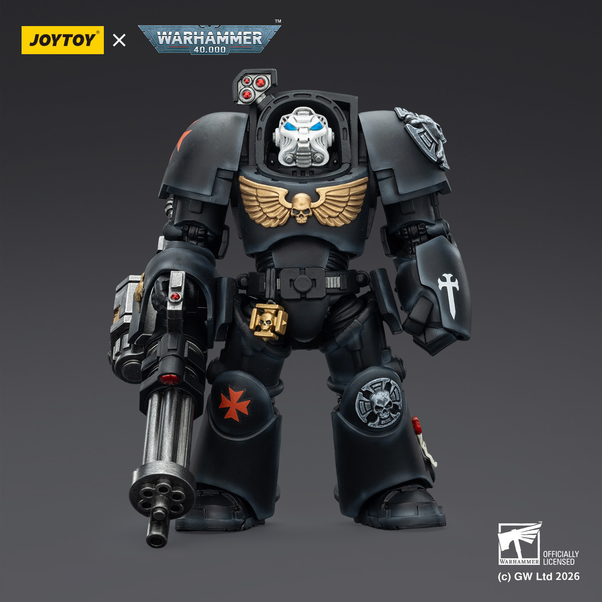JoyToy Space Marines - Black Templars - The Terminator 3 with Power Fist and Assault Cannon 1/18 - Warhammer 40K