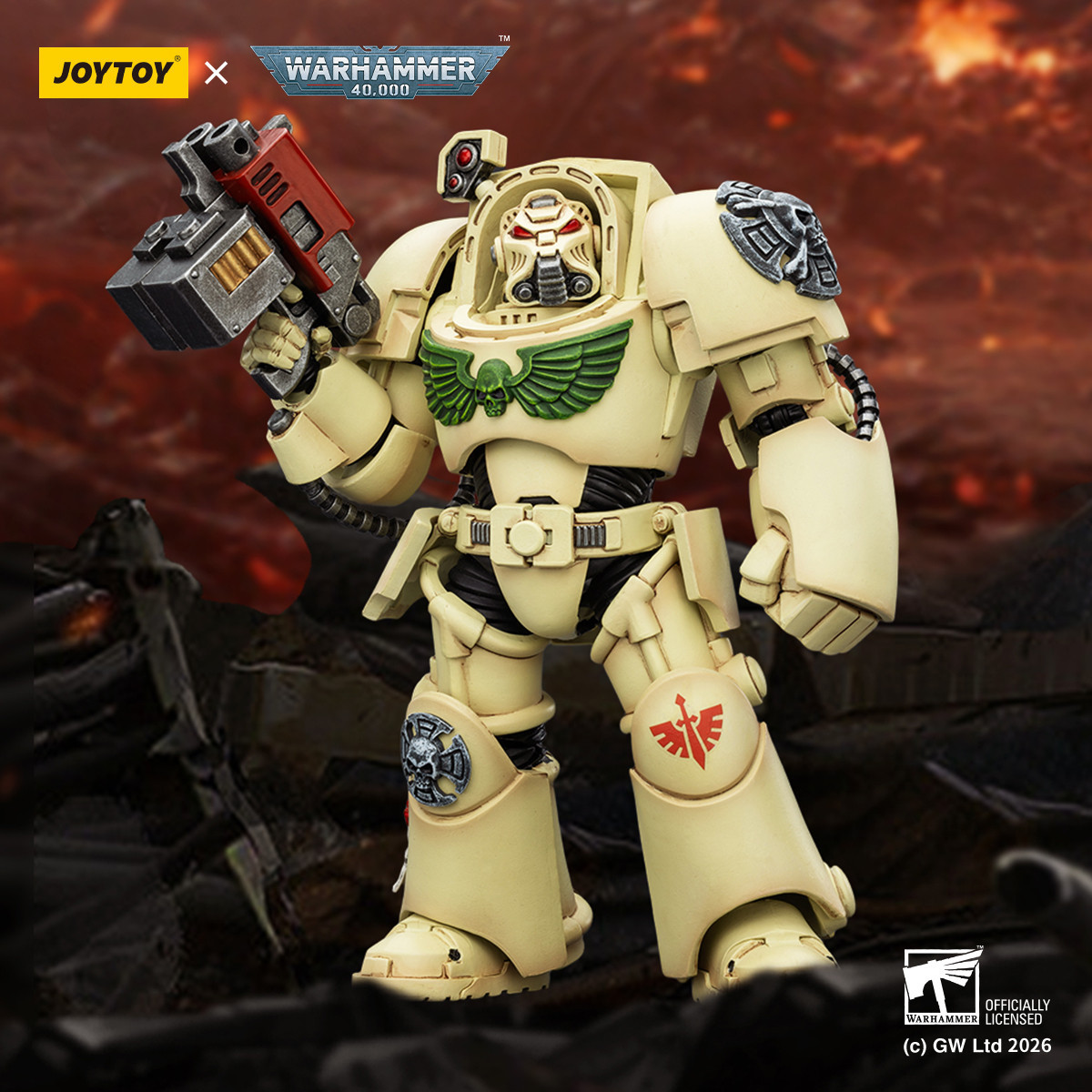 JoyToy Space Marines - Dark Angels - Deathwing The Terminator 2 with Power Fist and Storm Bolter 1/18 - Warhammer 40k