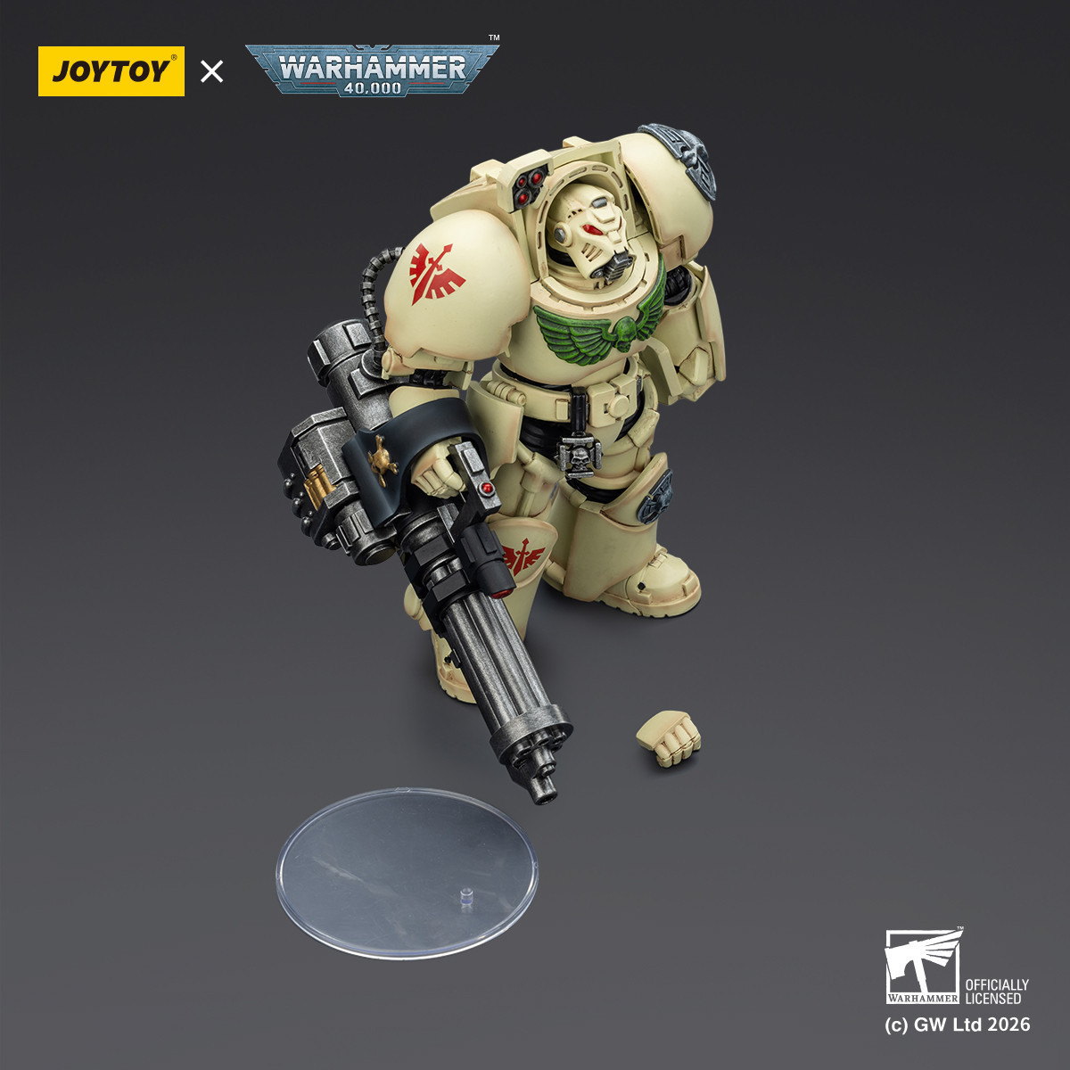JoyToy Space Marines - Dark Angels - Deathwing The Terminator 3 with Power Fist and Assault Cannon 1/18 - Warhammer 40k