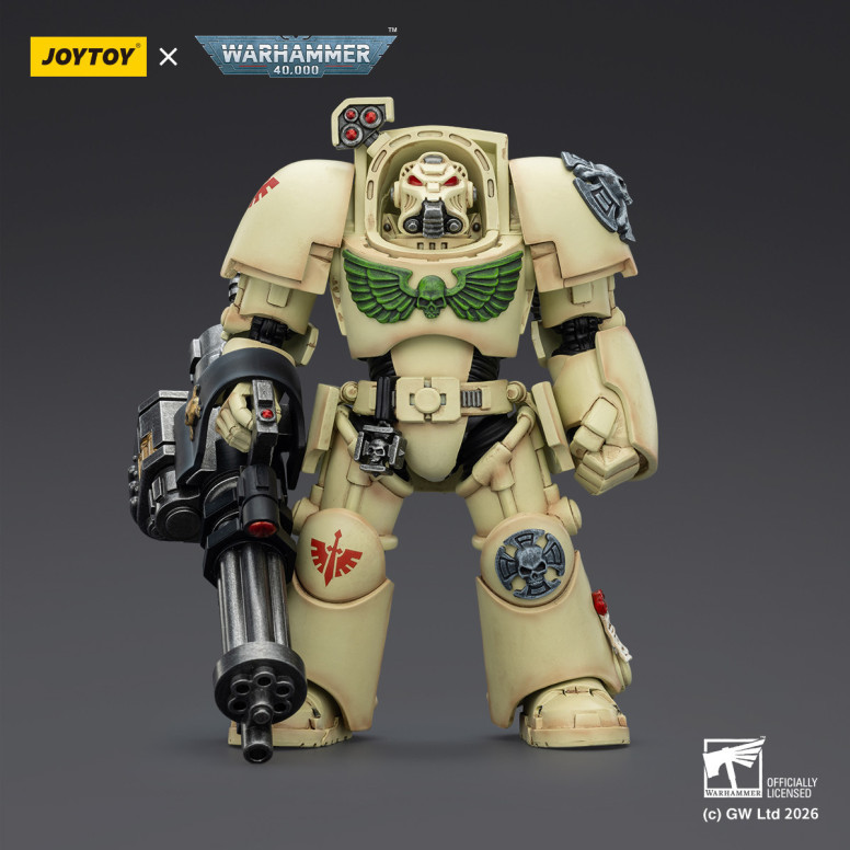 JoyToy Space Marines - Dark Angels - Deathwing The Terminator 3 with Power Fist and Assault Cannon 1/18 - Warhammer 40k