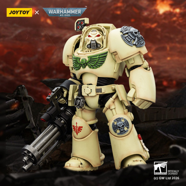 JoyToy Space Marines - Dark Angels - Deathwing The Terminator 3 with Power Fist and Assault Cannon 1/18 - Warhammer 40k