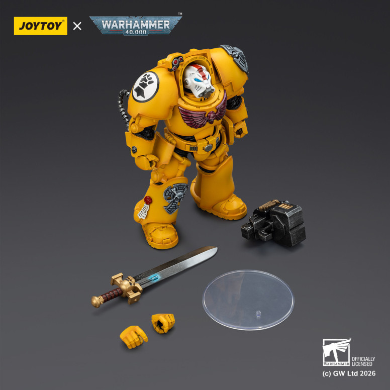 JoyToy Space Marines - Imperial Fists - The Terminator 1 with Power Sword and Storm Bolter 1/18 - Warhammer 40k