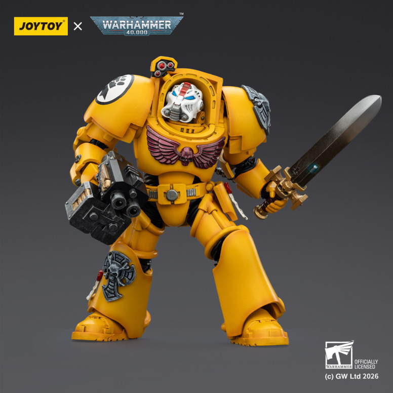 JoyToy Space Marines - Imperial Fists - The Terminator 1 with Power Sword and Storm Bolter 1/18 - Warhammer 40k