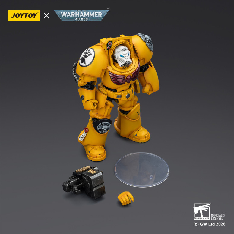 JoyToy Space Marines - Imperial Fists - The Terminator 2 with Power Fist and Storm Bolter 1/18 - Warhammer 40k