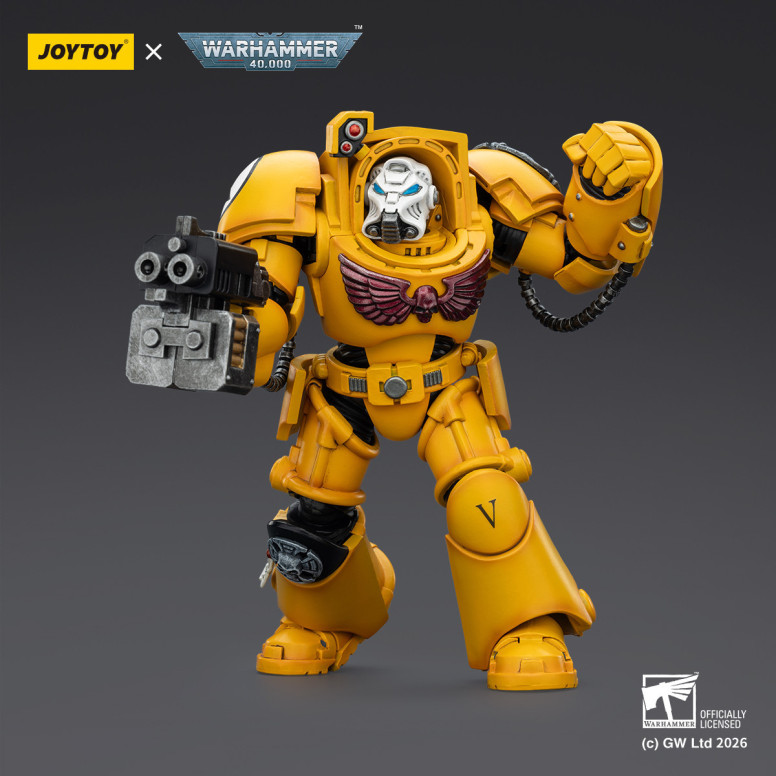 JoyToy Space Marines - Imperial Fists - The Terminator 2 with Power Fist and Storm Bolter 1/18 - Warhammer 40k
