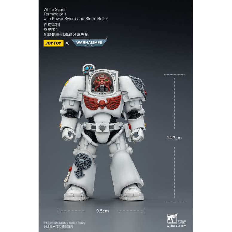 JoyToy Space Marines - White Scars - The Terminator 1 with Power Sword and Storm Bolter 1/18 - Warhammer 40k