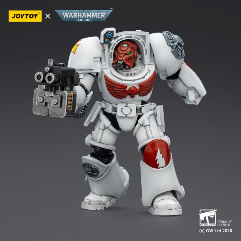 JoyToy Space Marines - White Scars - The Terminator 2 with Power Fist and Storm Bolter 1/18 - Warhammer 40k