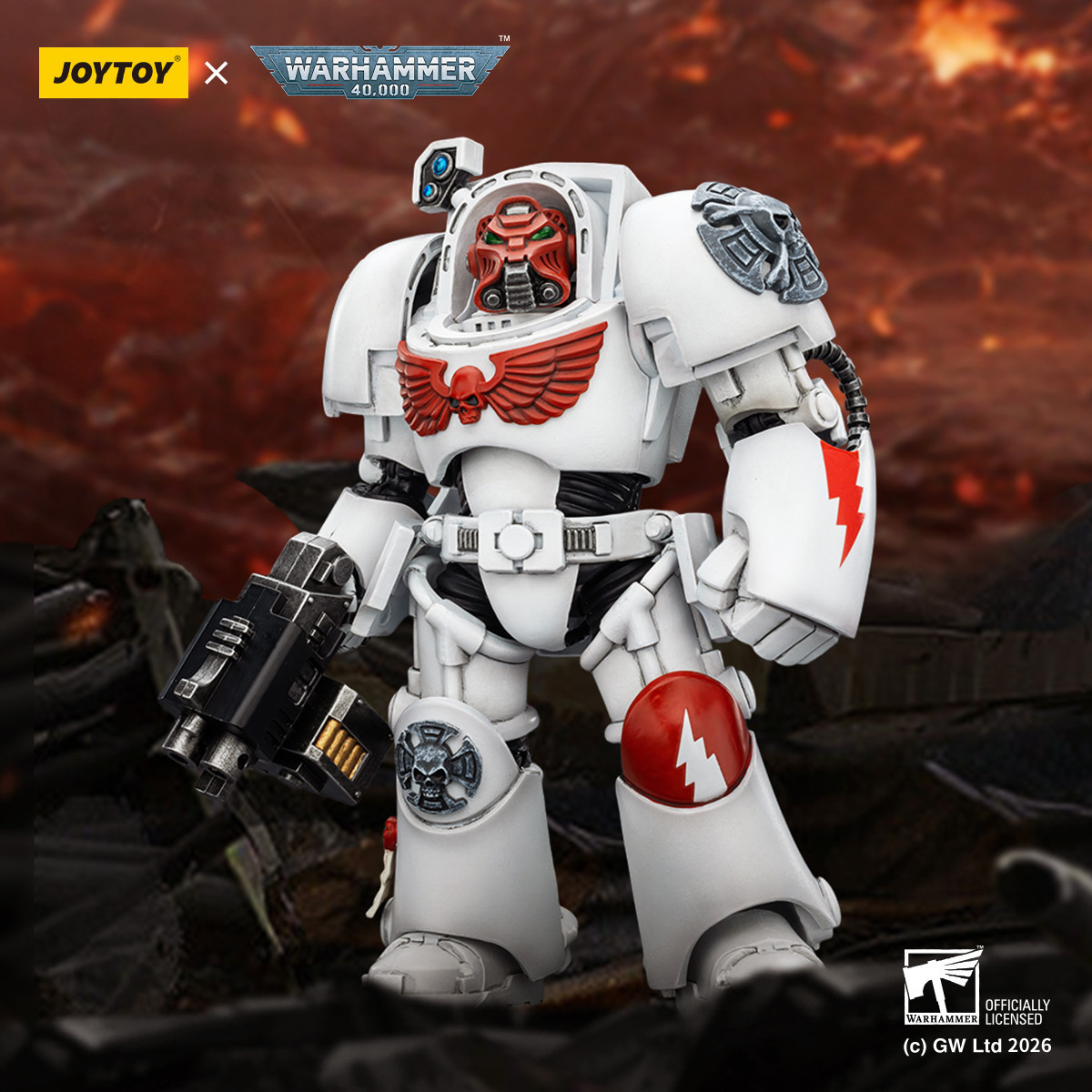 JoyToy Space Marines - White Scars - The Terminator 2 with Power Fist and Storm Bolter 1/18 - Warhammer 40k