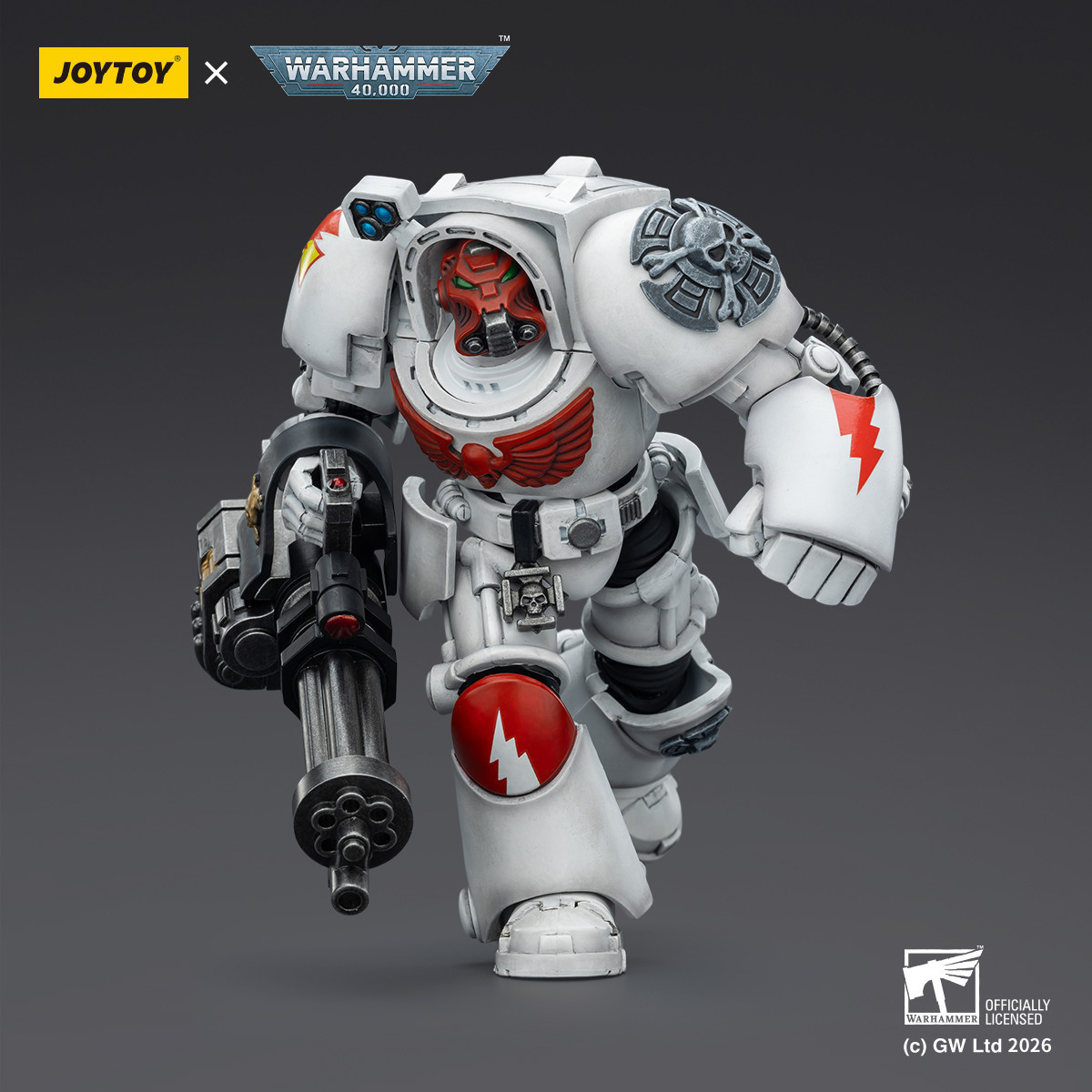 JoyToy Space Marines - White Scars - The Terminator 3 with Power Fist and Assault Cannon 1/18 - Warhammer 40k
