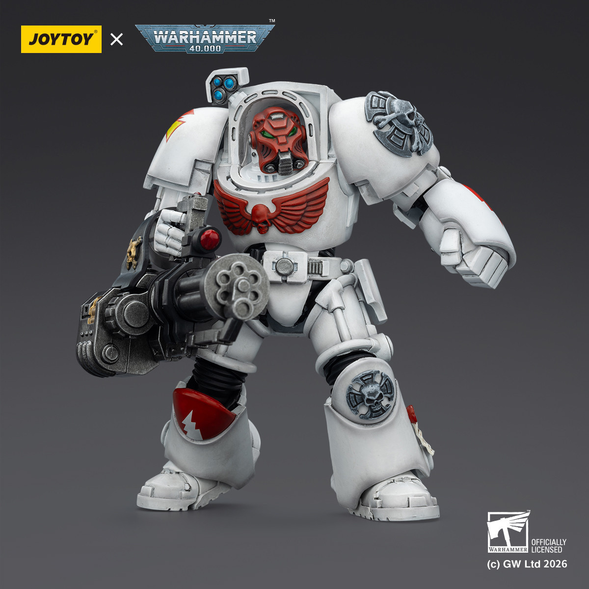 JoyToy Space Marines - White Scars - The Terminator 3 with Power Fist and Assault Cannon 1/18 - Warhammer 40k