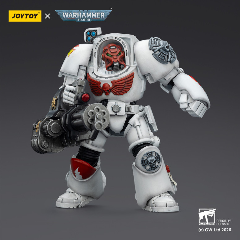 JoyToy Space Marines - White Scars - The Terminator 3 with Power Fist and Assault Cannon 1/18 - Warhammer 40k