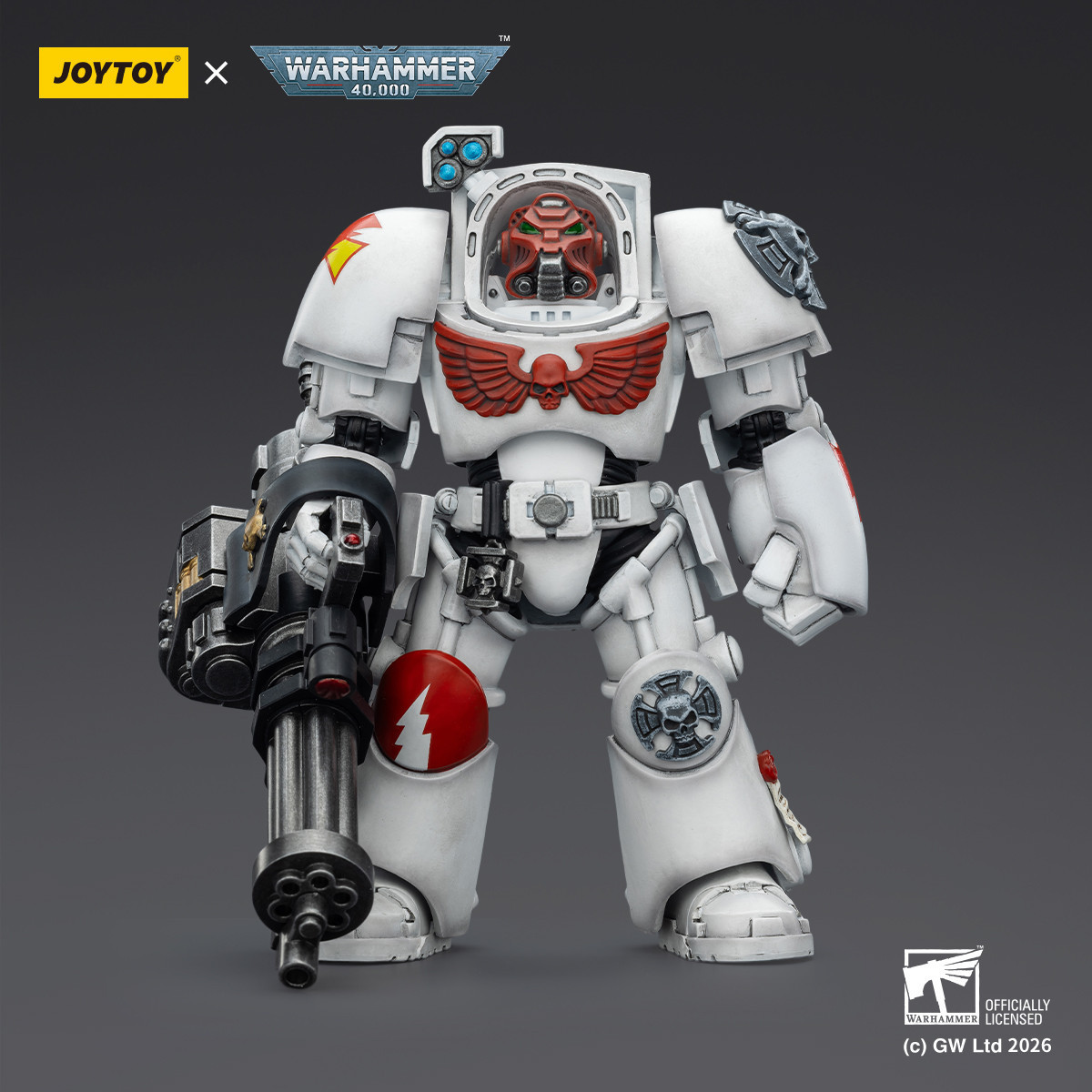 JoyToy Space Marines - White Scars - The Terminator 3 with Power Fist and Assault Cannon 1/18 - Warhammer 40k