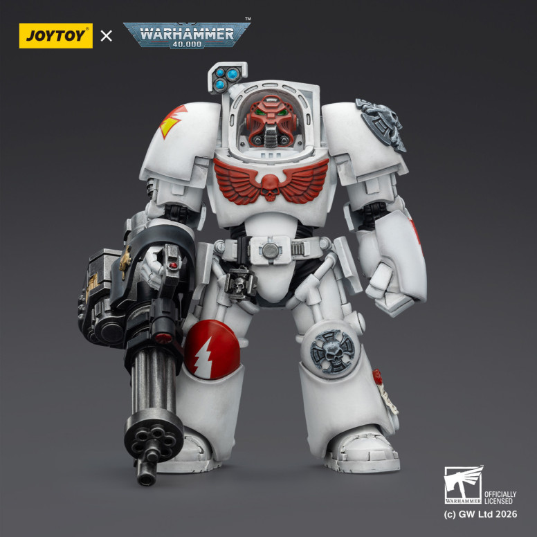 JoyToy Space Marines - White Scars - The Terminator 3 with Power Fist and Assault Cannon 1/18 - Warhammer 40k