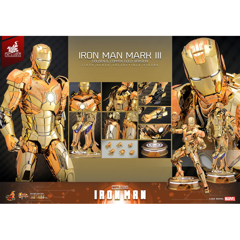 Hot Toys Marvel - Iron Man Mark III (Golden & Copper Gold Version) Die Cast MMS 1/6 - Hot Toys Exclusive