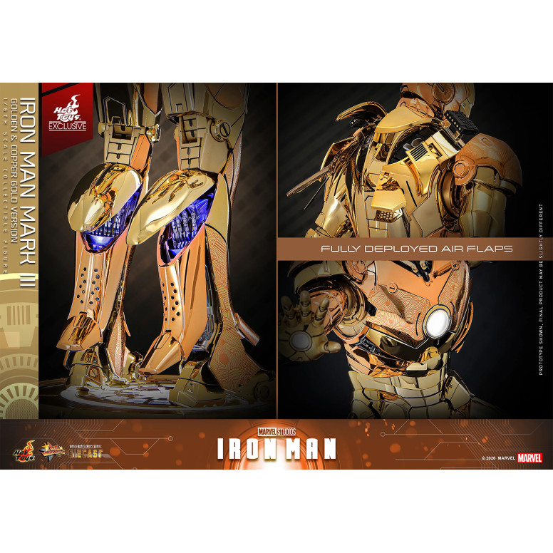 Hot Toys Marvel - Iron Man Mark III (Golden & Copper Gold Version) Die Cast MMS 1/6 - Hot Toys Exclusive