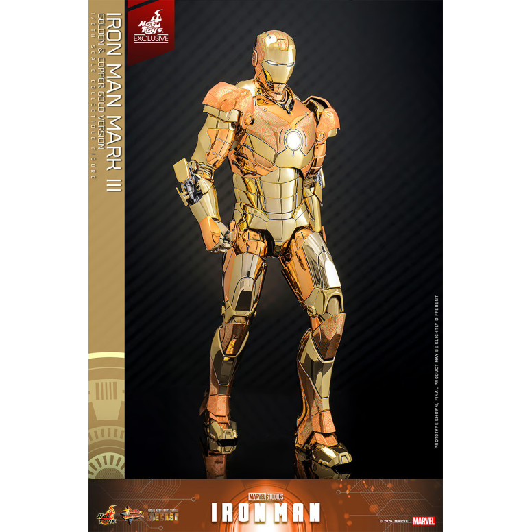 Hot Toys Marvel - Iron Man Mark III (Golden & Copper Gold Version) Die Cast MMS 1/6 - Hot Toys Exclusive