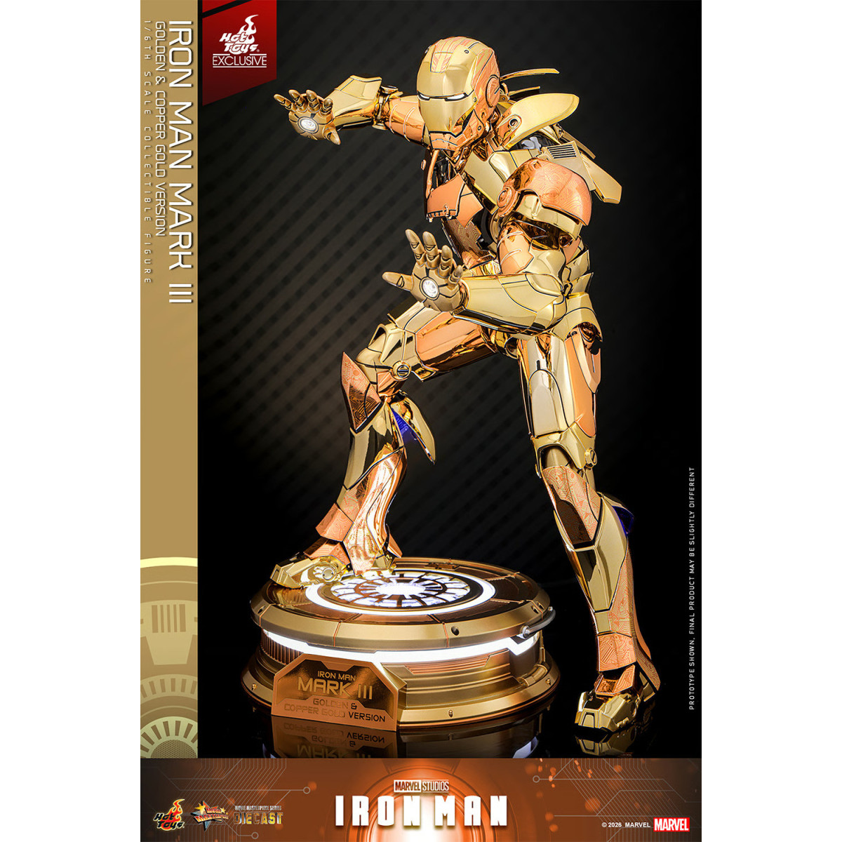Hot Toys Marvel - Iron Man Mark III (Golden & Copper Gold Version) Die Cast MMS 1/6 - Hot Toys Exclusive
