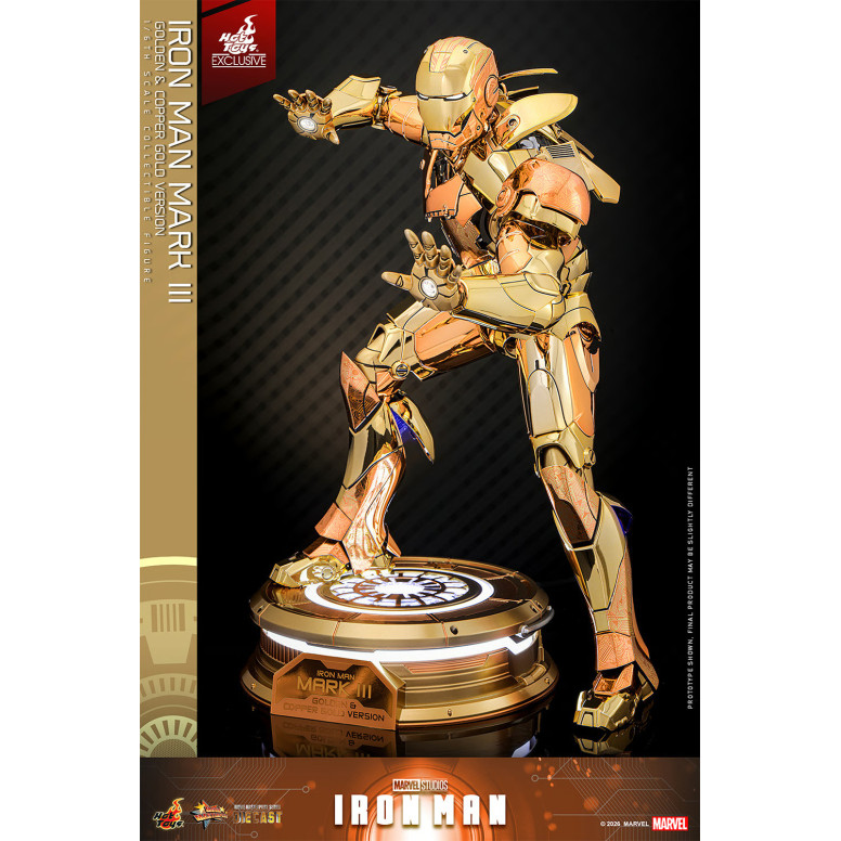 Hot Toys Marvel - Iron Man Mark III (Golden & Copper Gold Version) Die Cast MMS 1/6 - Hot Toys Exclusive
