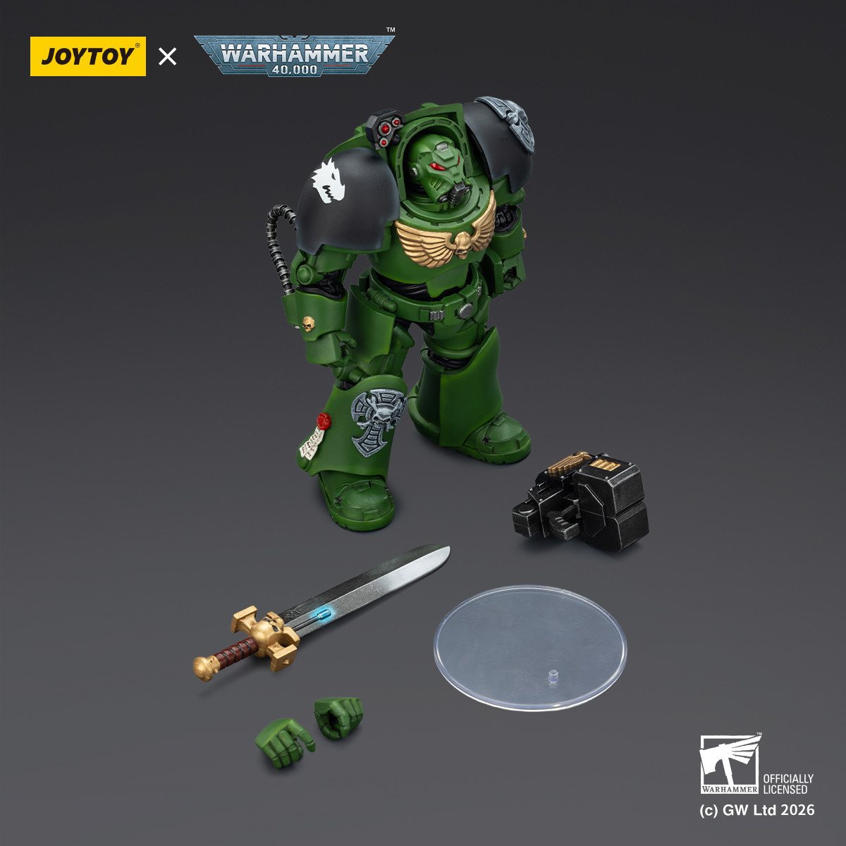 JoyToy Space Marines - Salamanders - The Terminator 1 with Power Sword and Storm Bolter 1/18 - Warhammer 40k