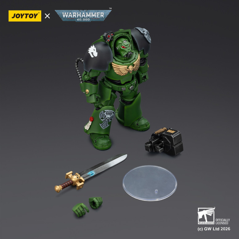 JoyToy Space Marines - Salamanders - The Terminator 1 with Power Sword and Storm Bolter 1/18 - Warhammer 40k