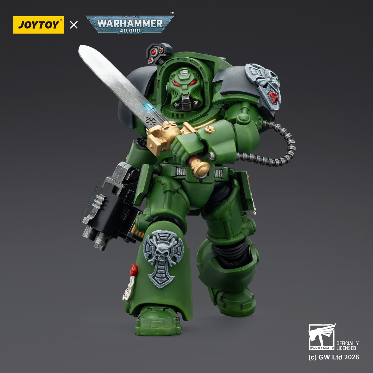 JoyToy Space Marines - Salamanders - The Terminator 1 with Power Sword and Storm Bolter 1/18 - Warhammer 40k