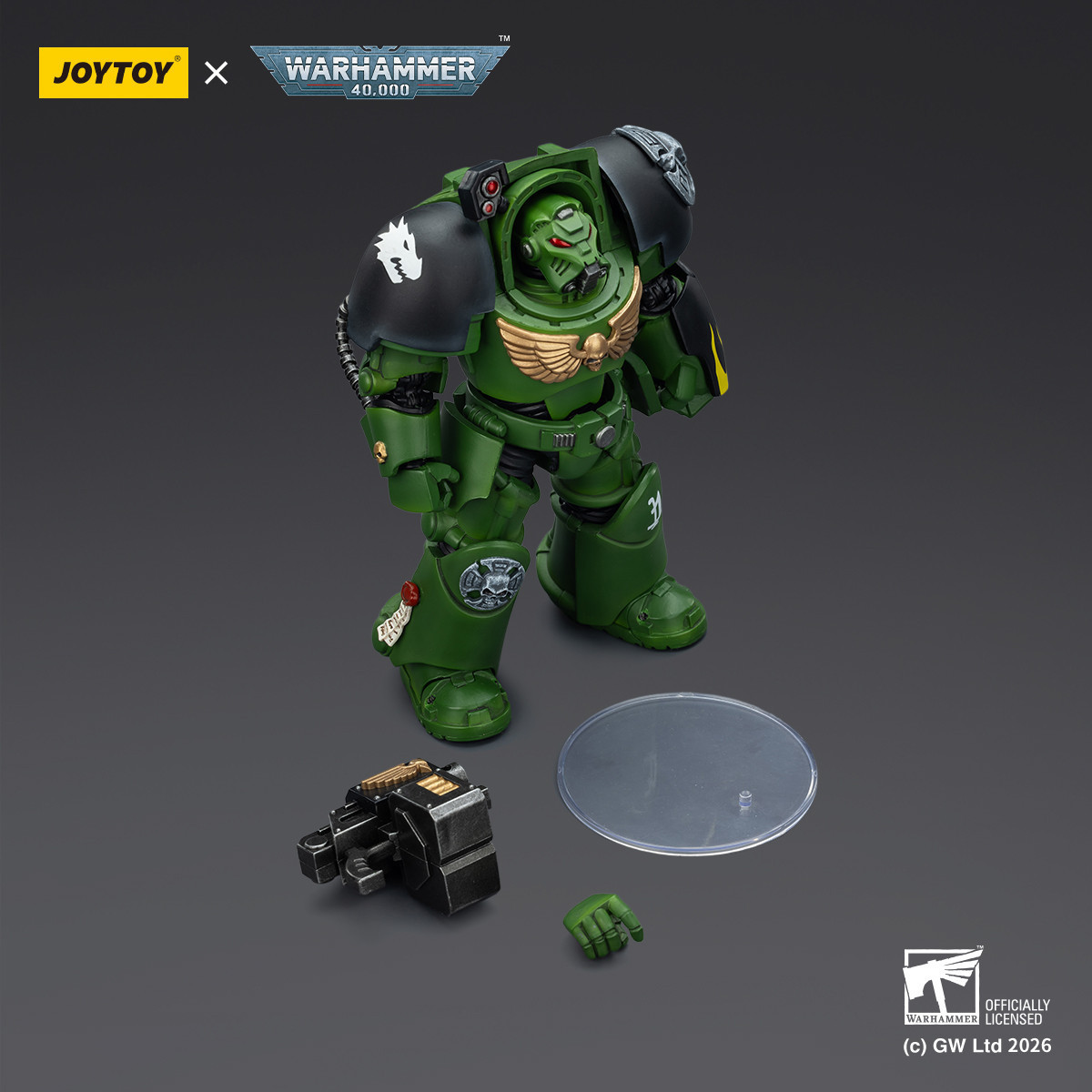 JoyToy Space Marines - Salamanders - The Terminator 2 with Power Fist and Storm Bolter 1/18 - Warhammer 40k