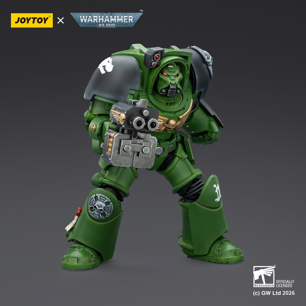JoyToy Space Marines - Salamanders - The Terminator 2 with Power Fist and Storm Bolter 1/18 - Warhammer 40k