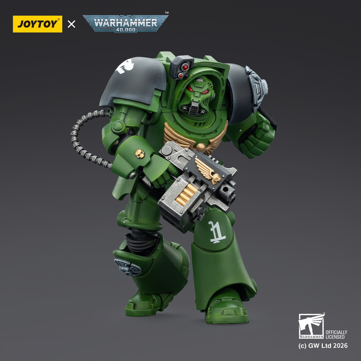 JoyToy Space Marines - Salamanders - The Terminator 2 with Power Fist and Storm Bolter 1/18 - Warhammer 40k
