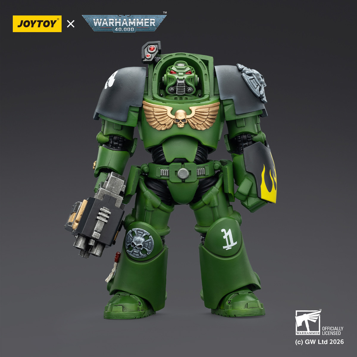 JoyToy Space Marines - Salamanders - The Terminator 2 with Power Fist and Storm Bolter 1/18 - Warhammer 40k