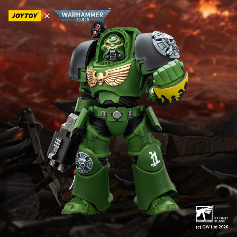 JoyToy Space Marines - Salamanders - The Terminator 2 with Power Fist and Storm Bolter 1/18 - Warhammer 40k